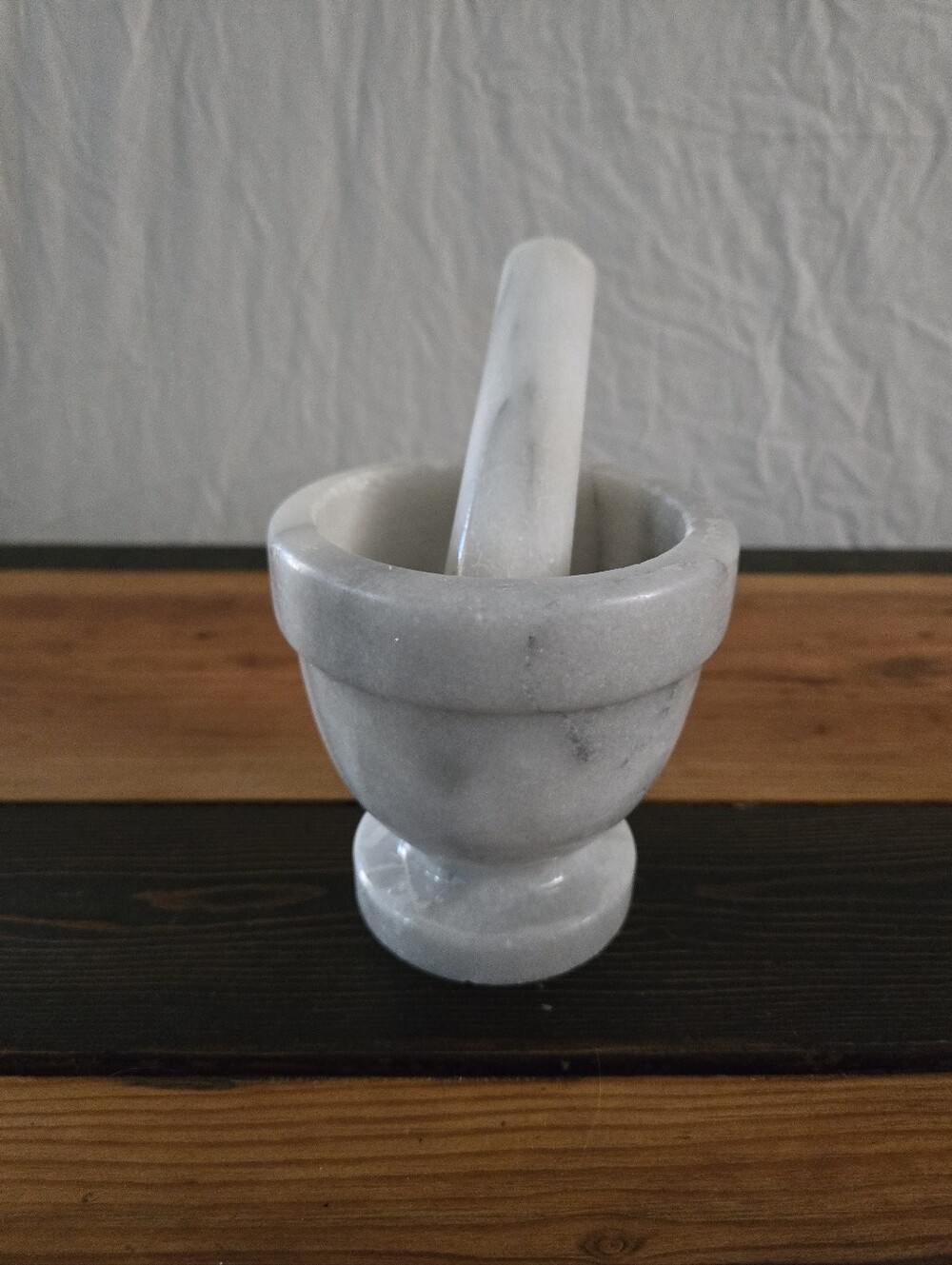 Marble Mortar and Pestle - White/Gray Home Art